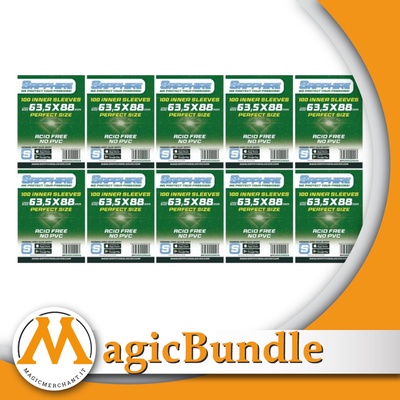 Bundle 10x packs - 100 Sleeves Sapphire DARK GREEN 63,5X88 PERFECT SIZE