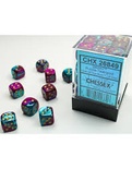 36 d6 Dice Set Chessex Gemini PURPLE TEAL Gold 26849 VIOLA  VERDE ACQUA Oro Dadi Dado