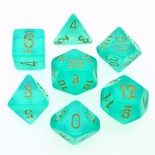 7 Die Set Chessex BOREALIS L.GREEN gold Dice VERDE CHIARO oro Dadi Dado 27425