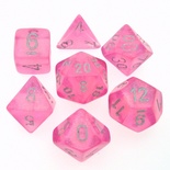 7 Die Set Chessex BOREALIS PINK silver Dice ROSA argento Dadi Dado 27404