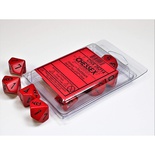 10 d10 Dice Set Chessex OPAQUE RED black 26214 Dadi OPACO ROSSO nero