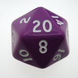 d20 Dice Chessex 16mm Opaque Purple white PQ2007 Dado Opaco Viola bianco