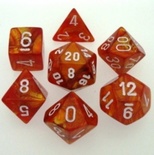 7 Die Set Chessex LUSTROUS BRONZE white Dice BRONZO bianco Dadi Dado 27492