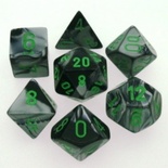 7 Dice Chessex GEMINI BLACK GRAY Dice NERO GRIGIO Dadi 26445