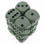 12 d6 Die Set Chessex OPAQUE GRIGIO nero Dice OPACO GREY nero Dadi Dado 25610