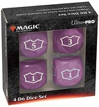 Ultra Pro SET 4 DADI D6 22 mm MANA BLACK Nero Magic the  Gathering