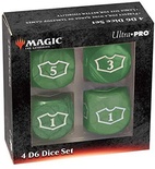 Ultra Pro SET 4 DADI D6 22 mm MANA VERDE Green Magic the  Gathering