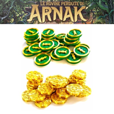 Le Rovine Perdute di Arnak: Set 54x Monete e Token Bussola  Deluxe