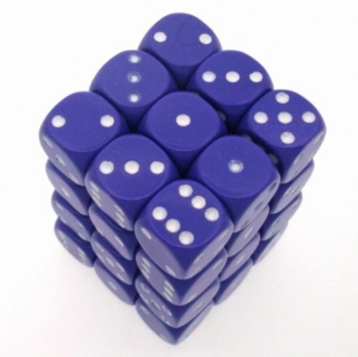 36 d6 Die Set Chessex OPAQUE PURPLE white Dice OPACO VIOLA  bianco Dadi Dado