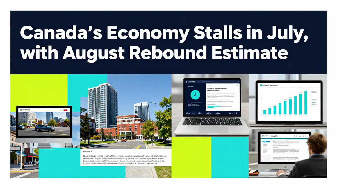 Canada's Economy Stalls in July, with August Rebound Estimate — editorial illustration