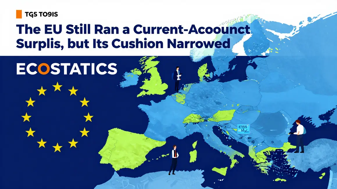 The EU Still Ran a Current-Account Surplus, but Its Cushion Narrowed — editorial illustration