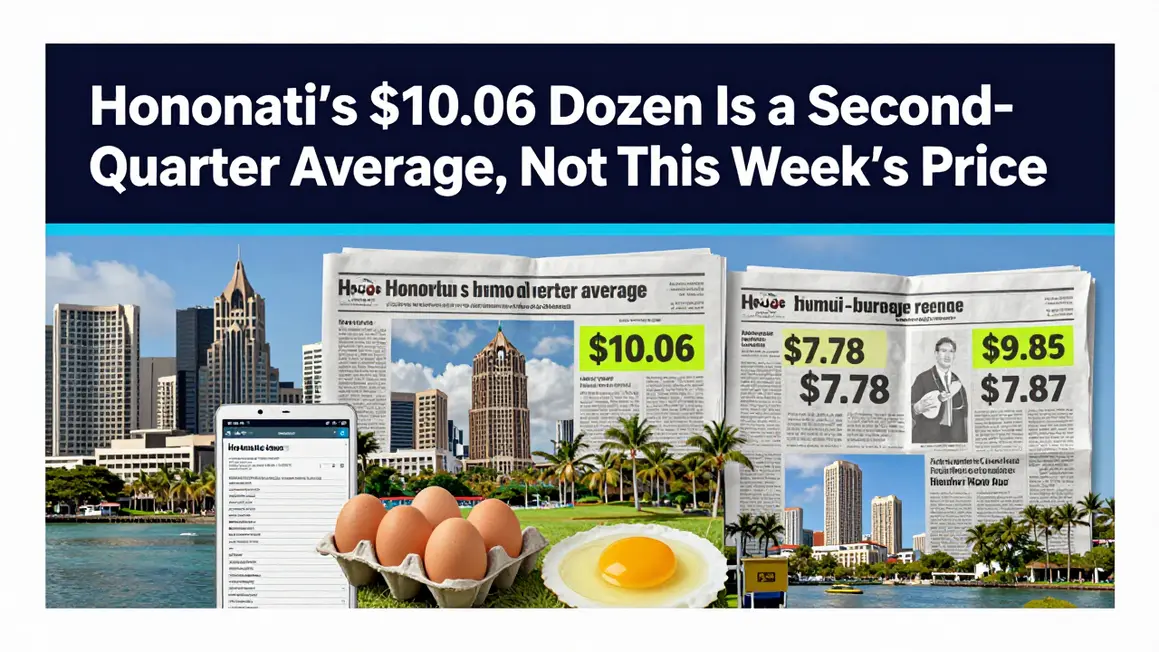 Honolulu’s $10.06 Dozen Is a Second-Quarter Average, Not This Week’s Price — editorial illustration