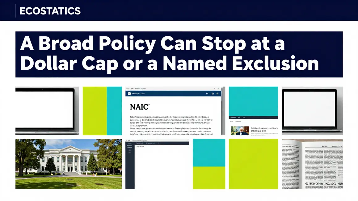 A Broad Policy Can Stop at a Dollar Cap or a Named Exclusion — editorial illustration