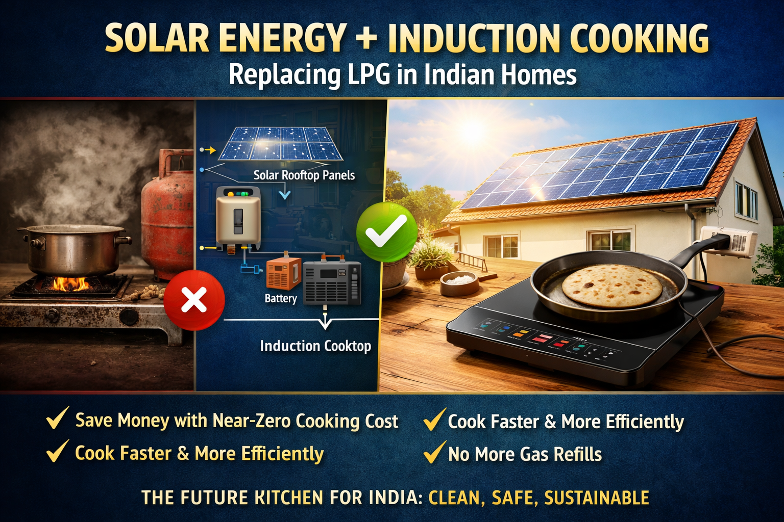 Solar Energy Induction Cooking: Replacing LPG in Indian Homes