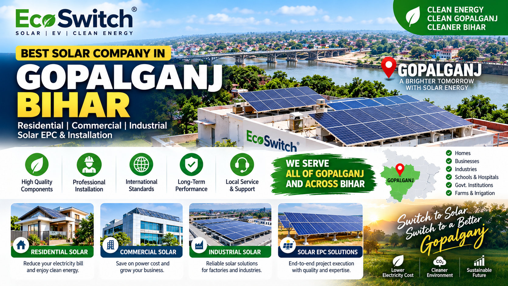 EcoSwitch – Leading Solar Company in Gopalganj, Bihar | Solar EPC & Installation