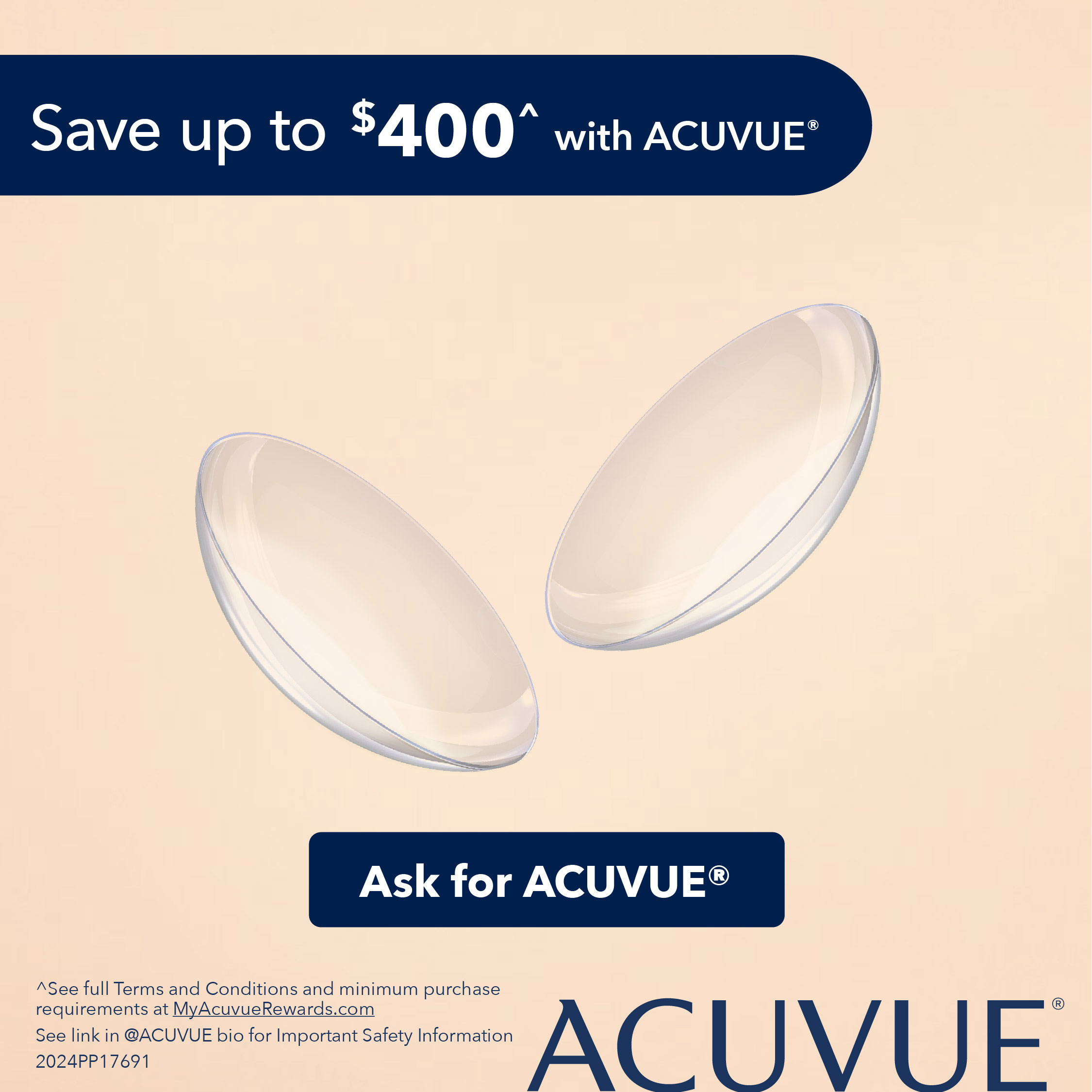 Save up to $400 with Acuvue!