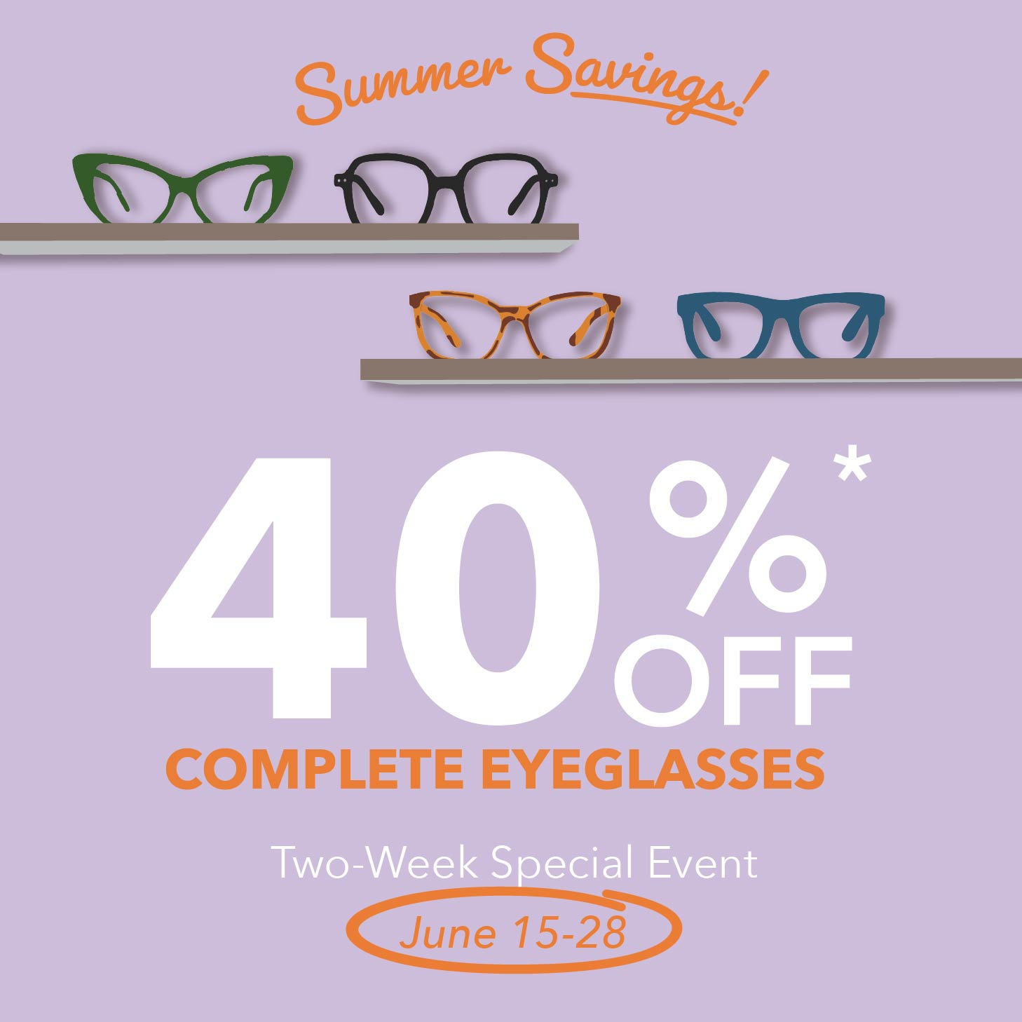 40 off summer savings