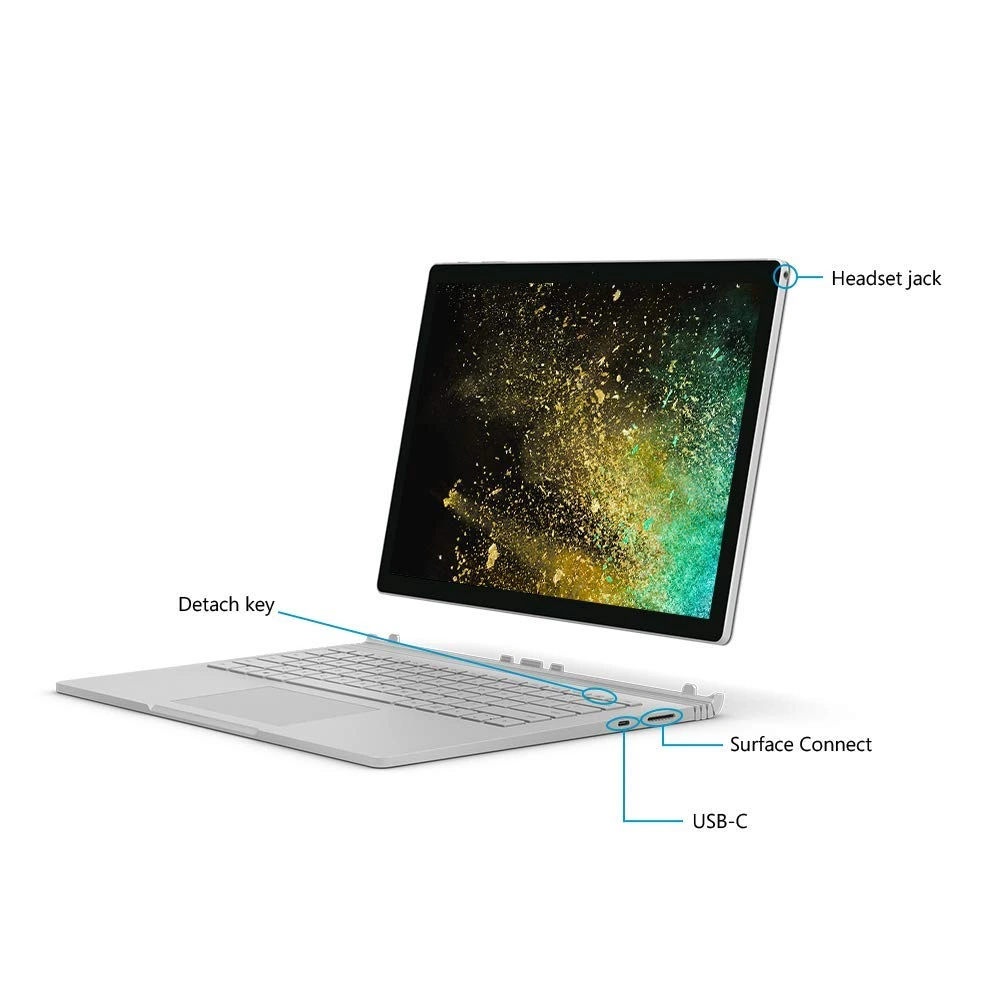 Microsoft Surface Book 2 | Intel i7 8th Gen | 15" UHD | Windows 11 Pro | Refurbished