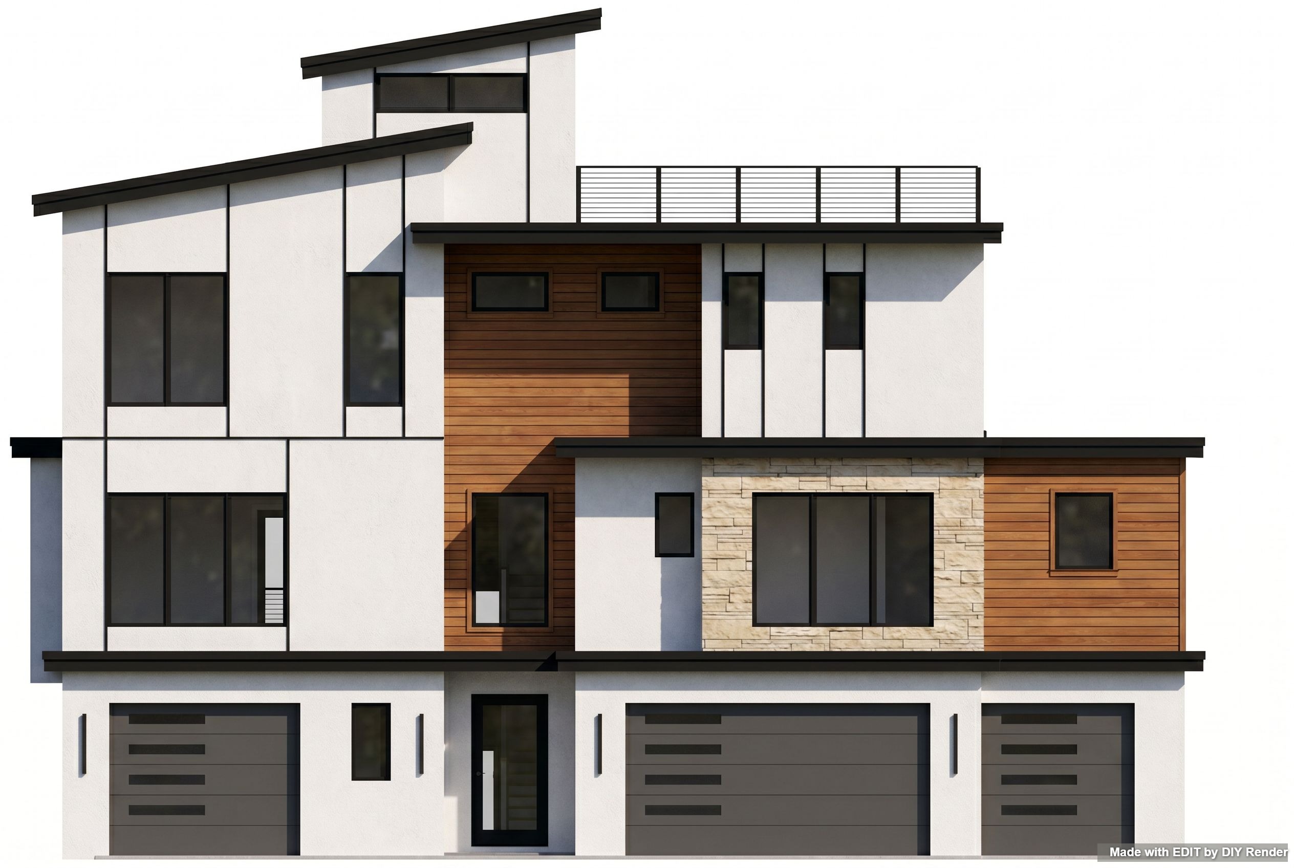 3D elevation white background