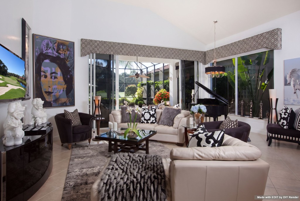 Living room with a 30 by 40 inch Peter Mars artwork on the wall