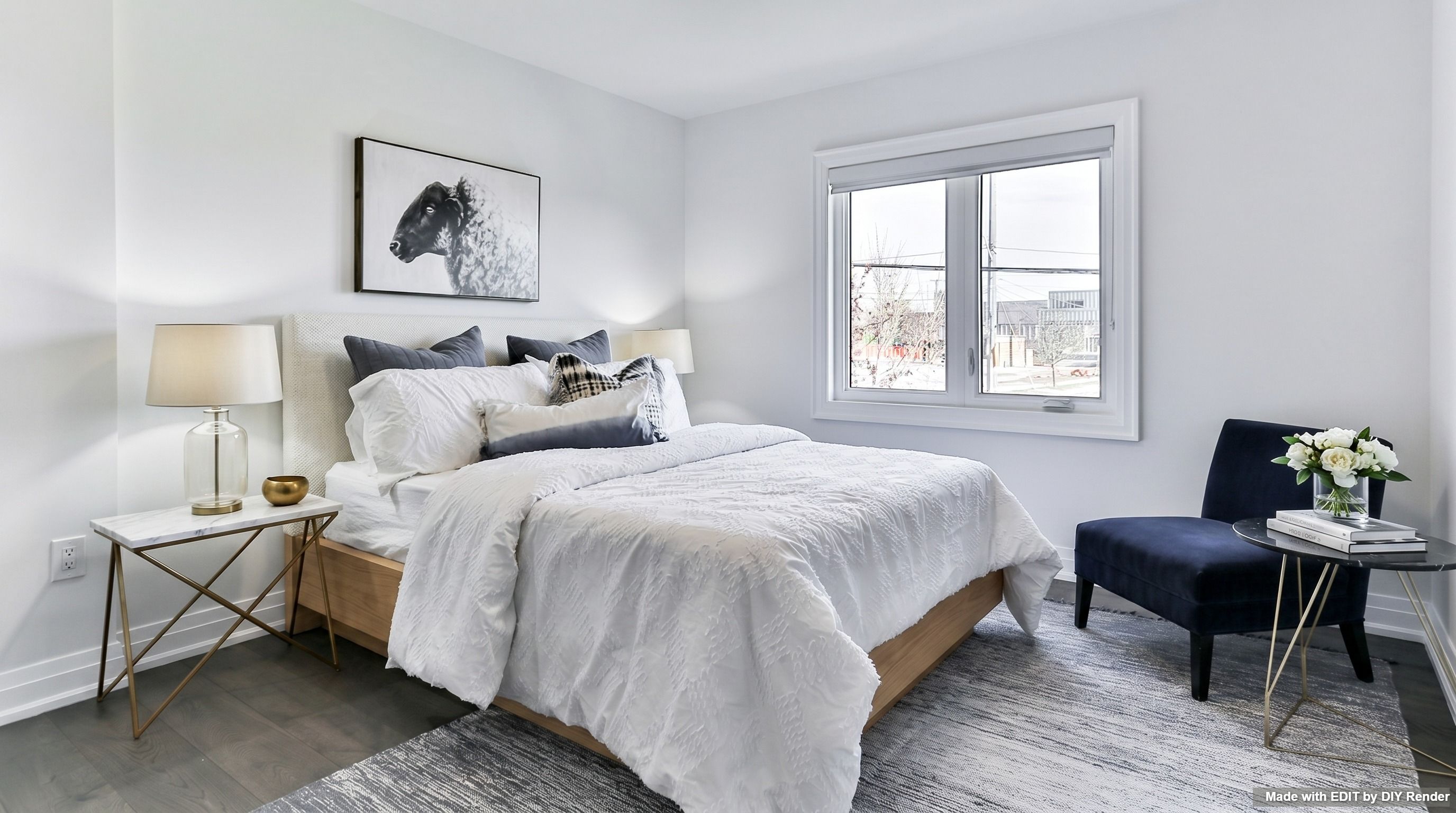Minimalist Williams Sonoma staged bedroom