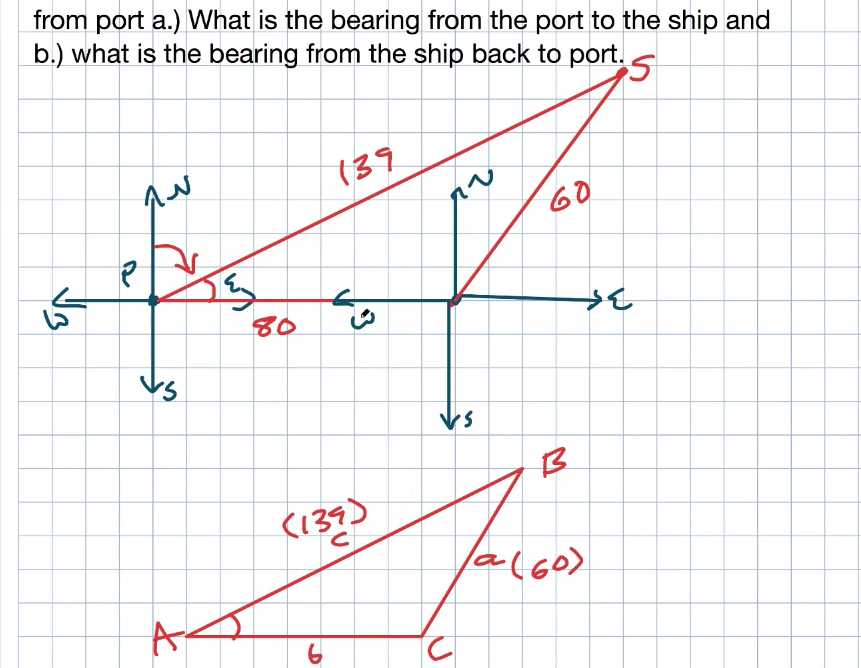 how to solve bearing word problems