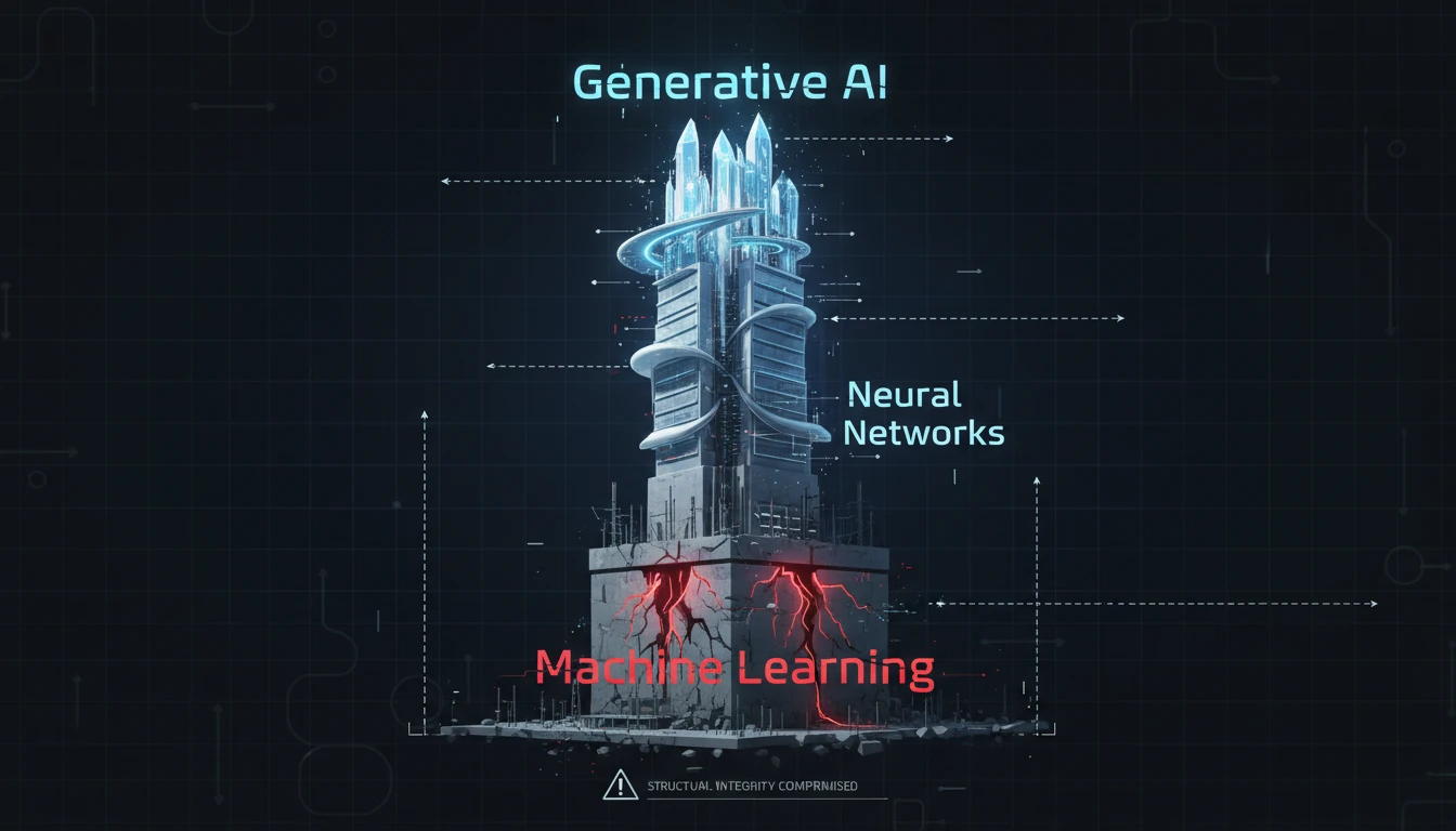 A stylized architectural blueprint showing a gleaming, futuristic skyscraper. The top floors, labeled