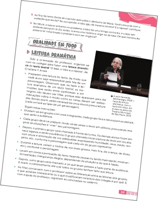 Imagem de página do livro do aluno com a seção 'Oralidade em foco'.