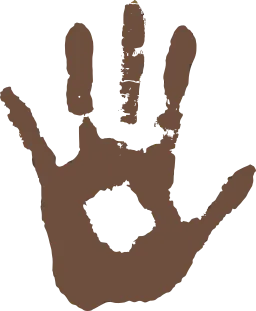 Imagem de uma marca de palma de mão.