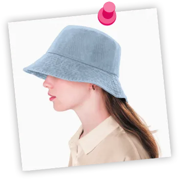 Imagem de uma mulher com chapéu.