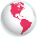 Imagem de globo terrestre com a América em destaque.