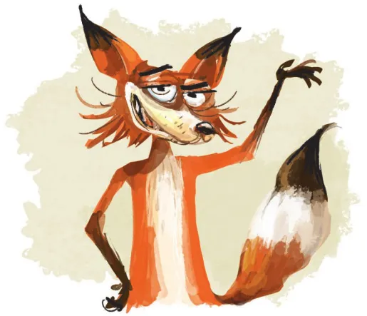 Imagem de uma raposa sorrindo.