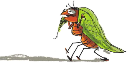 Imagem de uma formiga carregando uma folha nas costas.