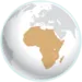 Imagem de globo terrestre com a África em destaque.