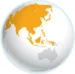 Imagem de globo terrestre com a Ásia em destaque.