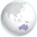 Imagem de globo terrestre com a Oceania em destaque.