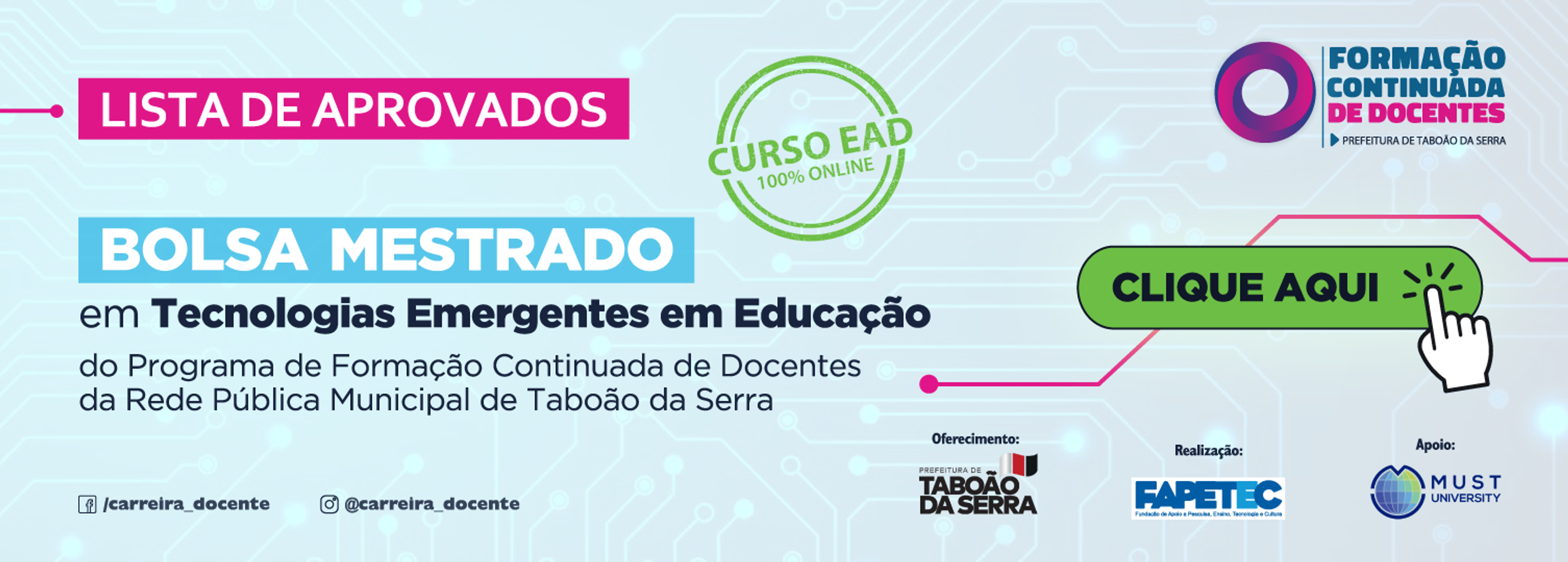 Confira a lista de contemplados na Bolsa de Mestrado em Tecnologias Emergentes em Educação