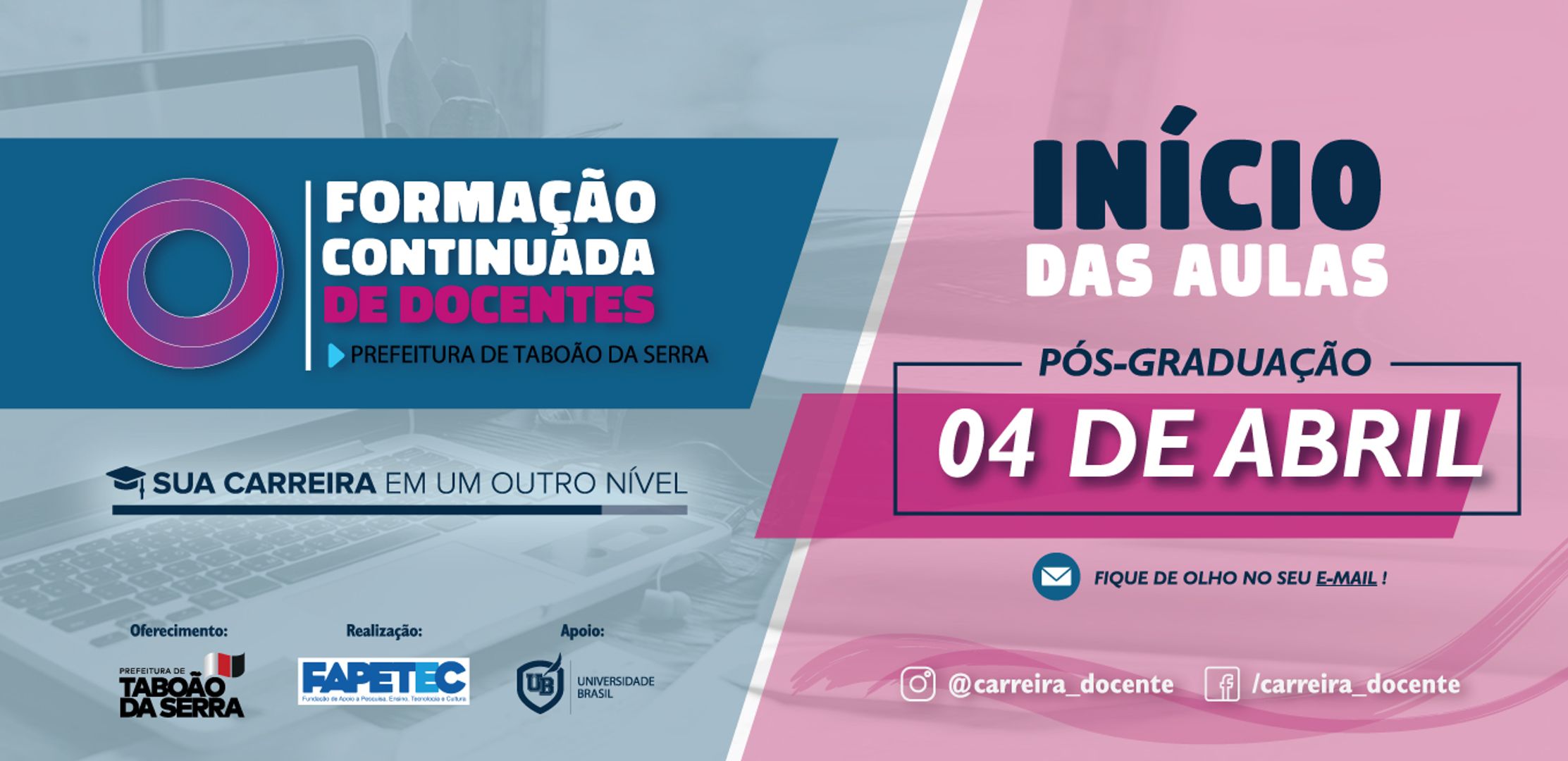 Início das aulas do curso de pós-graduação