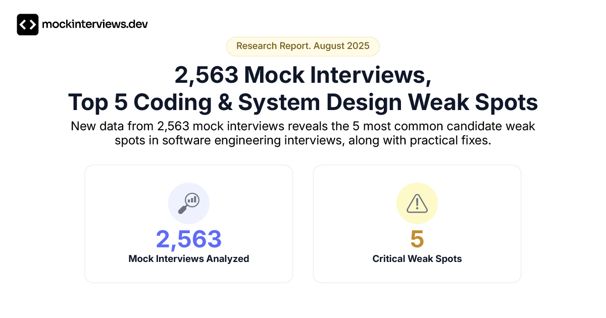 2,563 Mock Interviews, Top 5 Coding & System Design Weak Spots