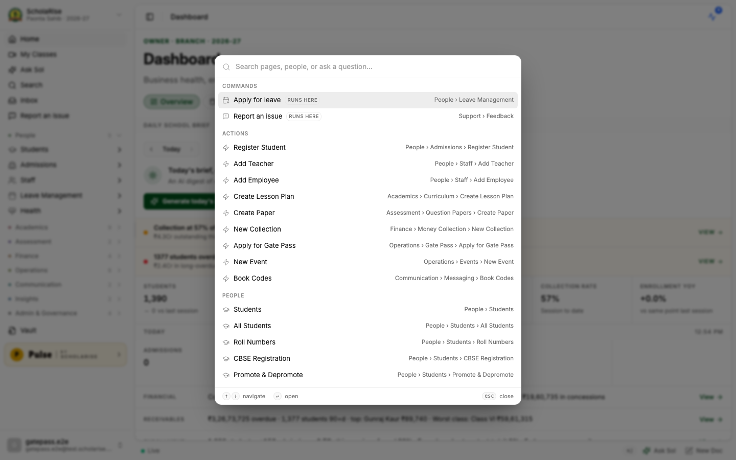 The same panel in the light theme