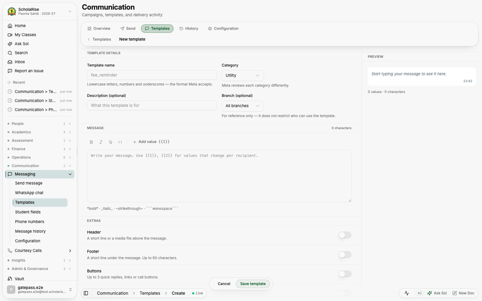 Building a template