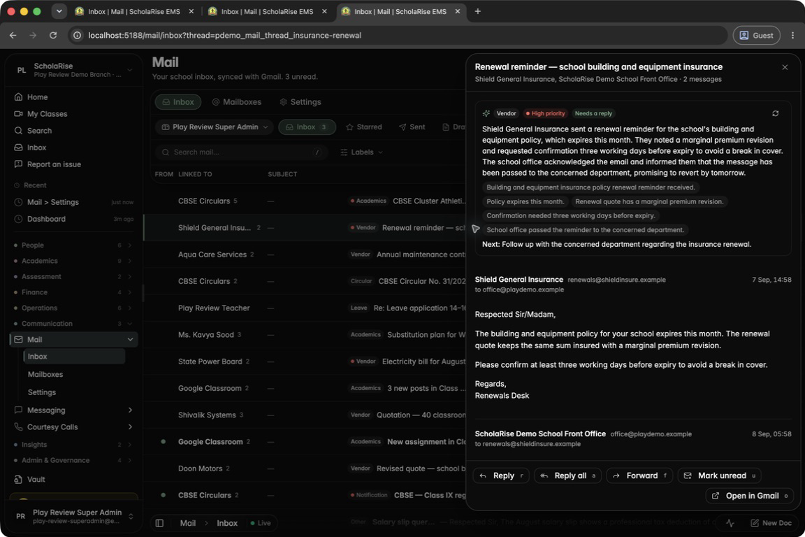 The summary card in dark mode