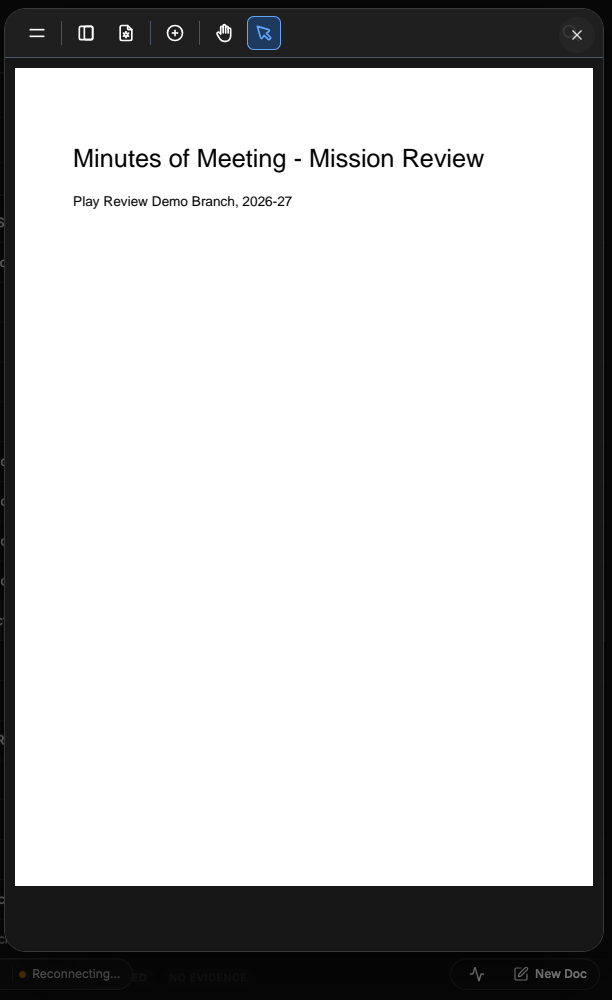 A Vault file opens in-app, above the parameter sheet