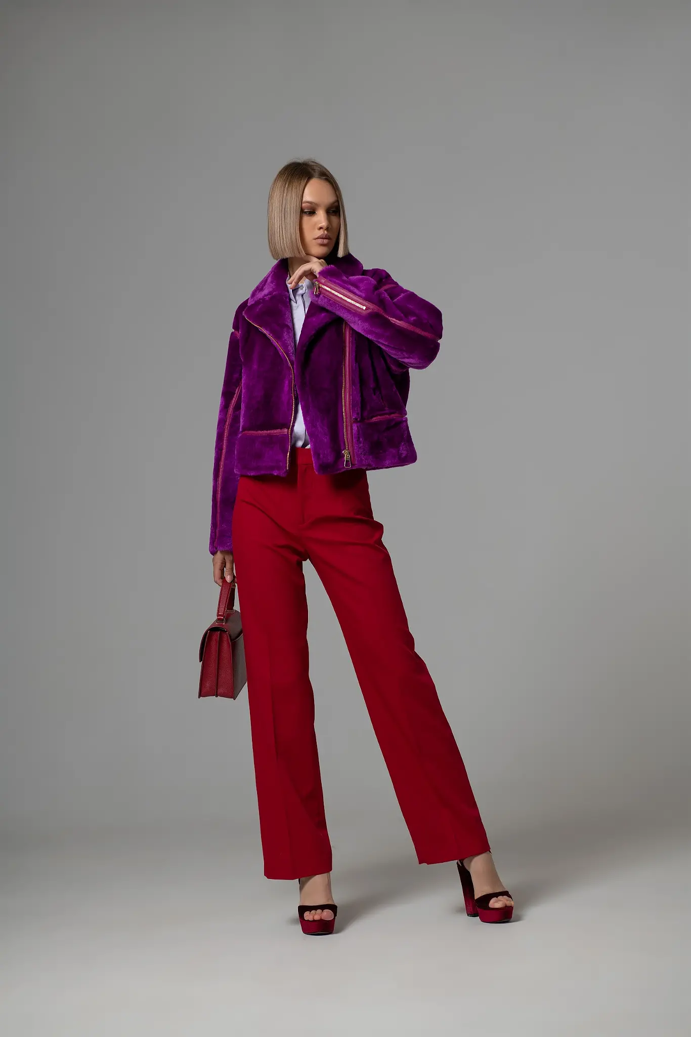 Jacheta din blană naturală pentru femei — Artizana Fashion, foto 4