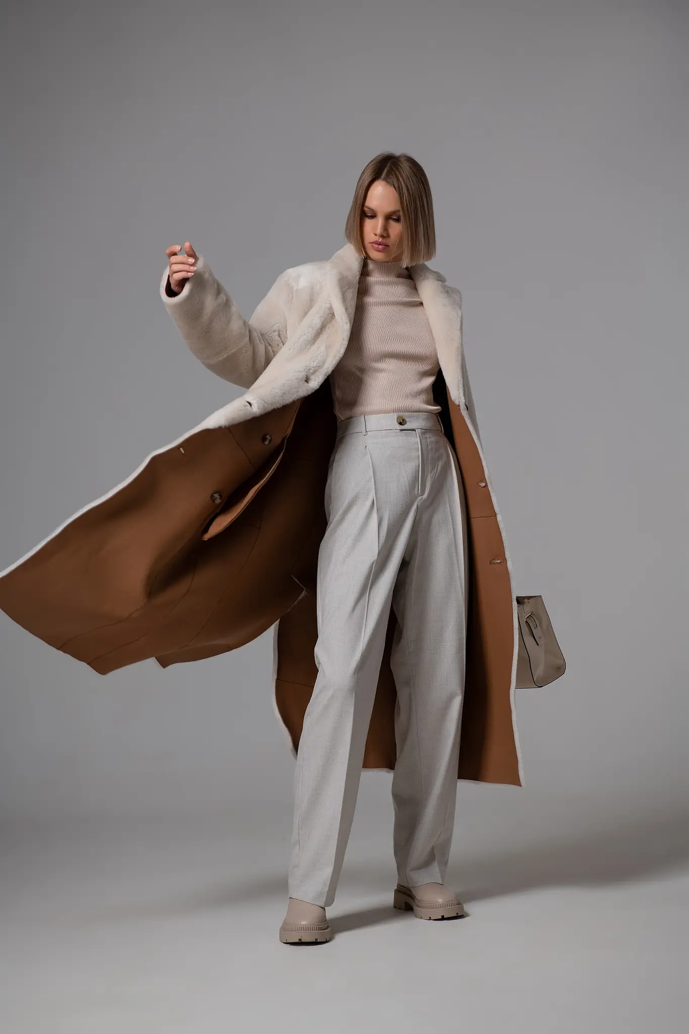 Palton din blană naturală pentru femei — Artizana Fashion, foto 4