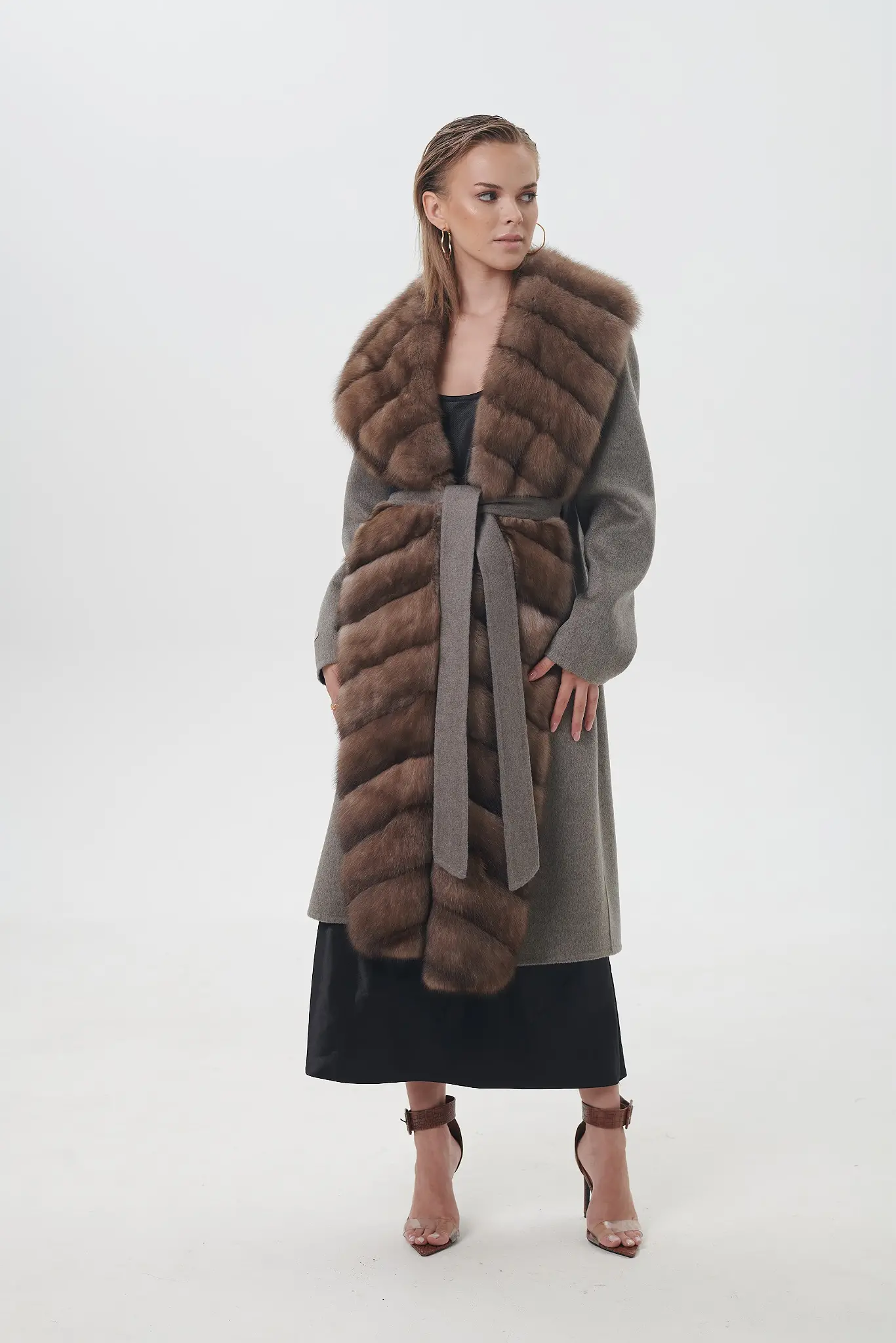 Palton cu blană naturală pentru femei — Artizana Fashion, foto 1
