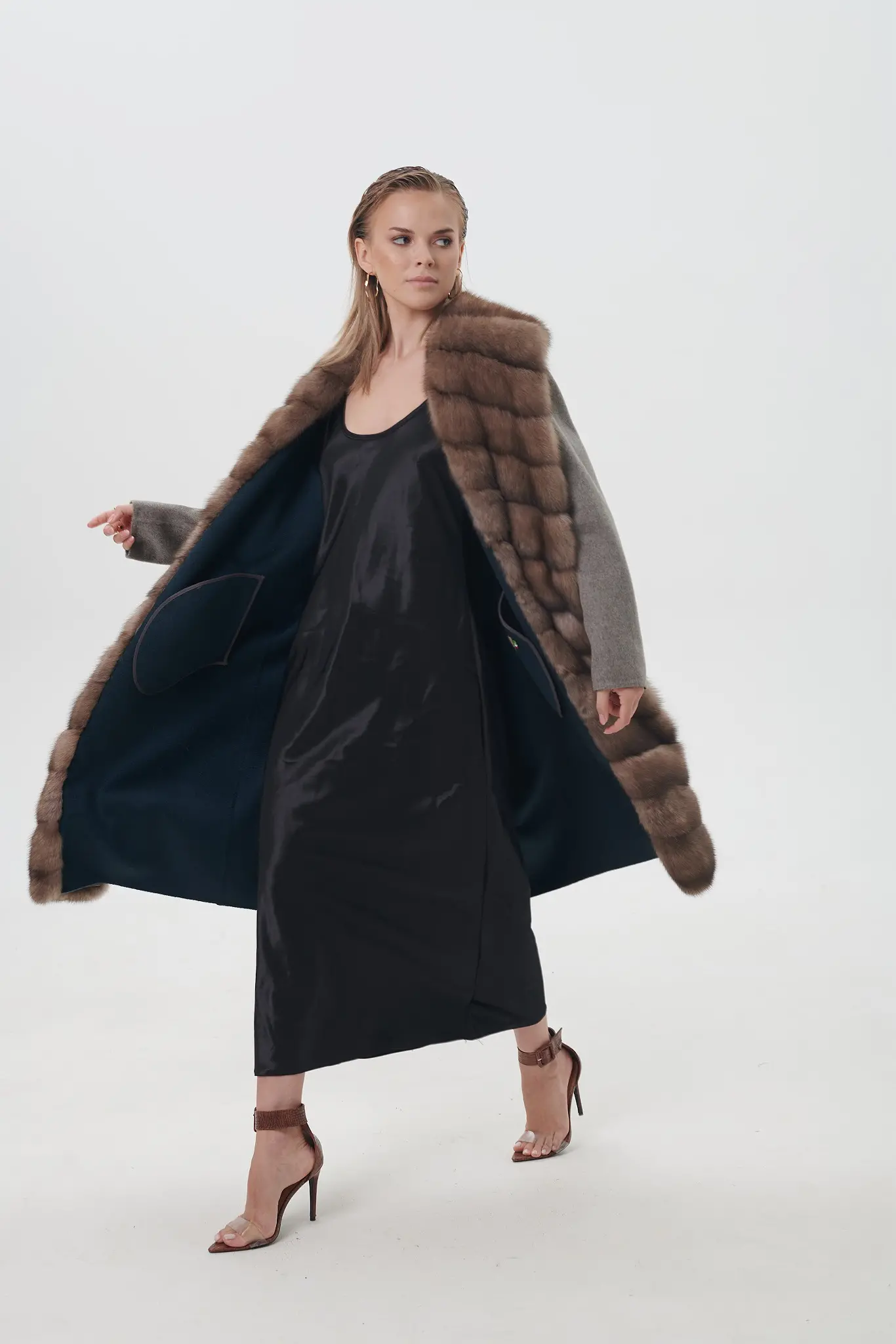 Palton cu blană naturală pentru femei — Artizana Fashion, foto 4