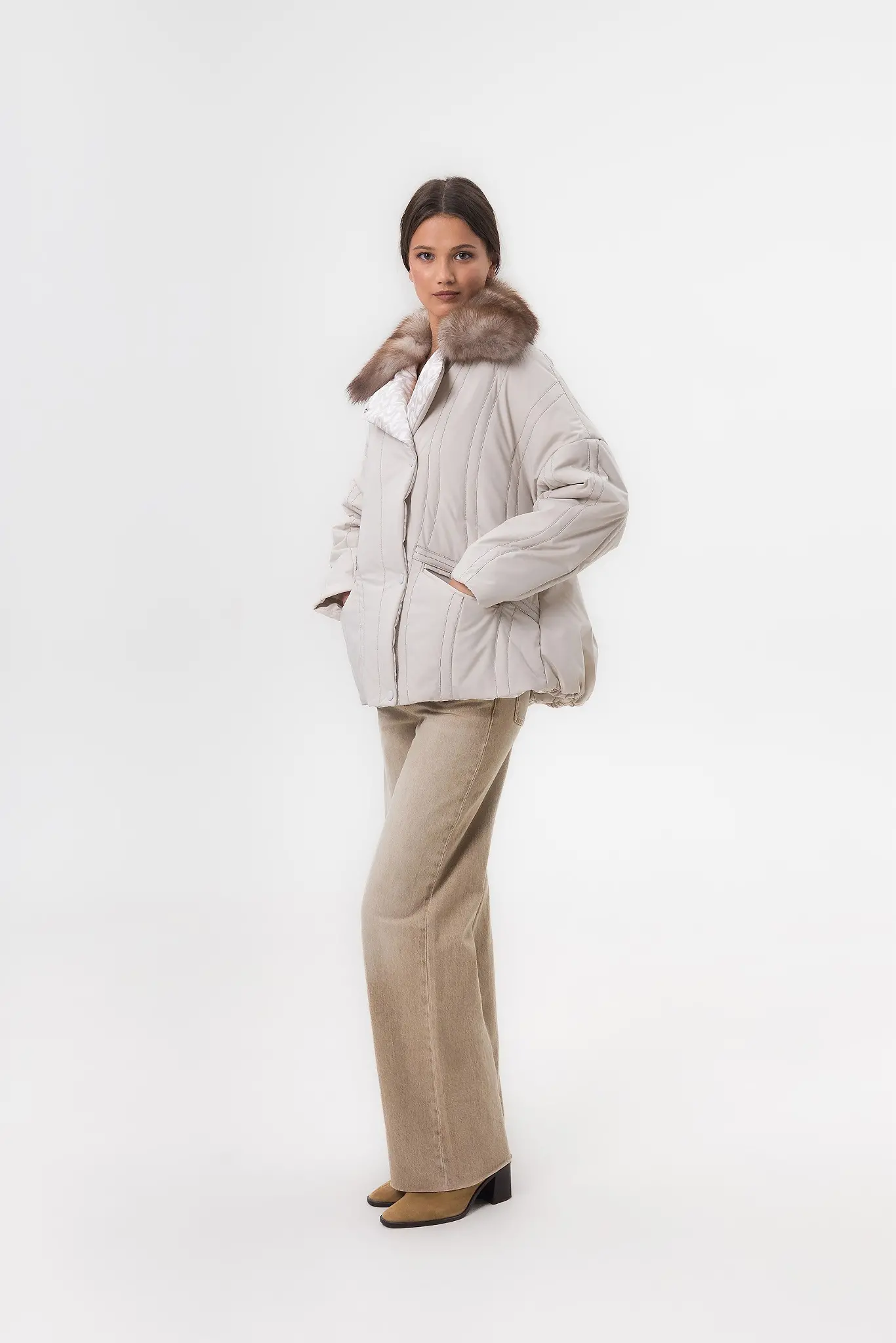 Geacă cu blană naturală pentru femei — Artizana Fashion, foto 1