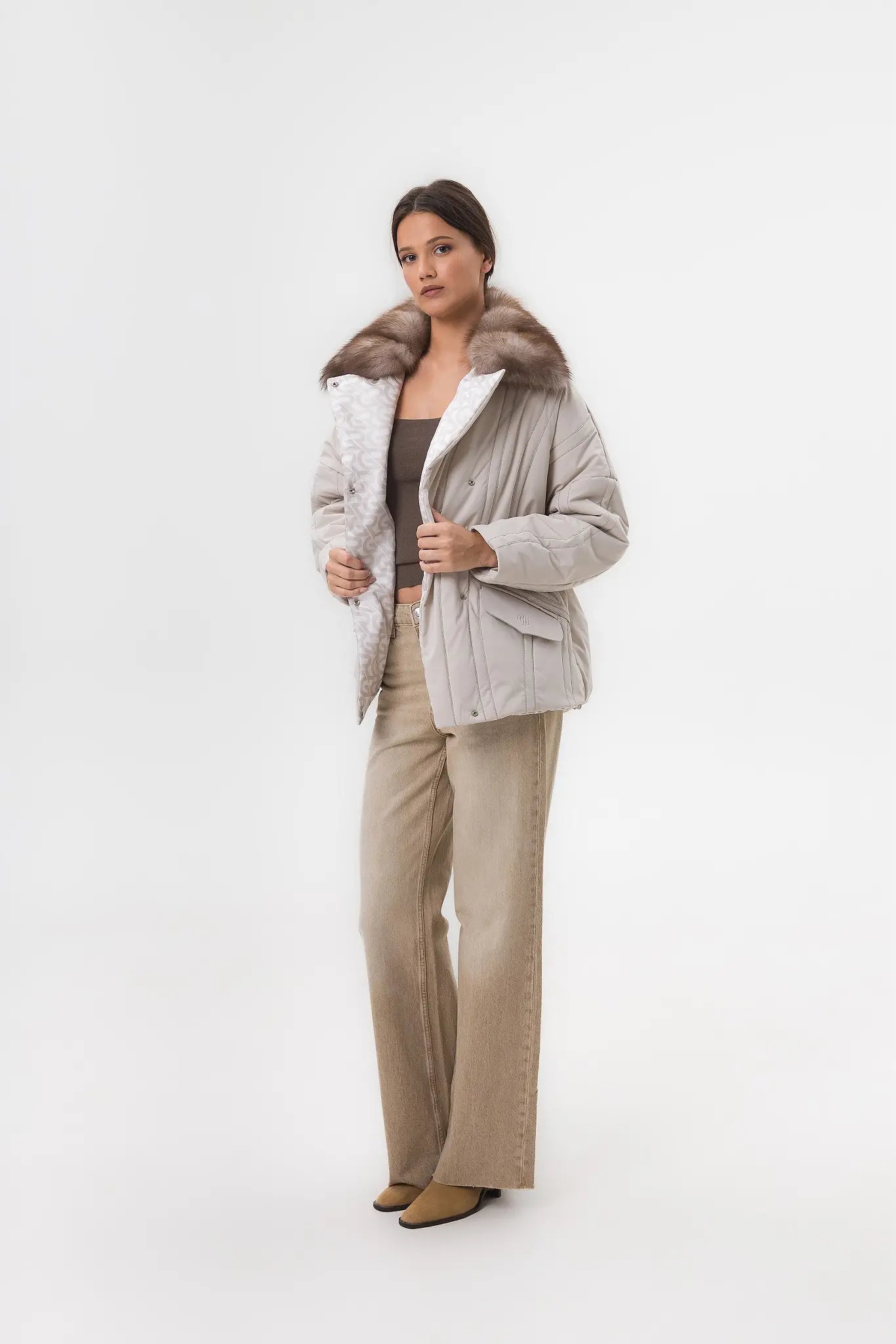 Geacă cu blană naturală pentru femei — Artizana Fashion, foto 3