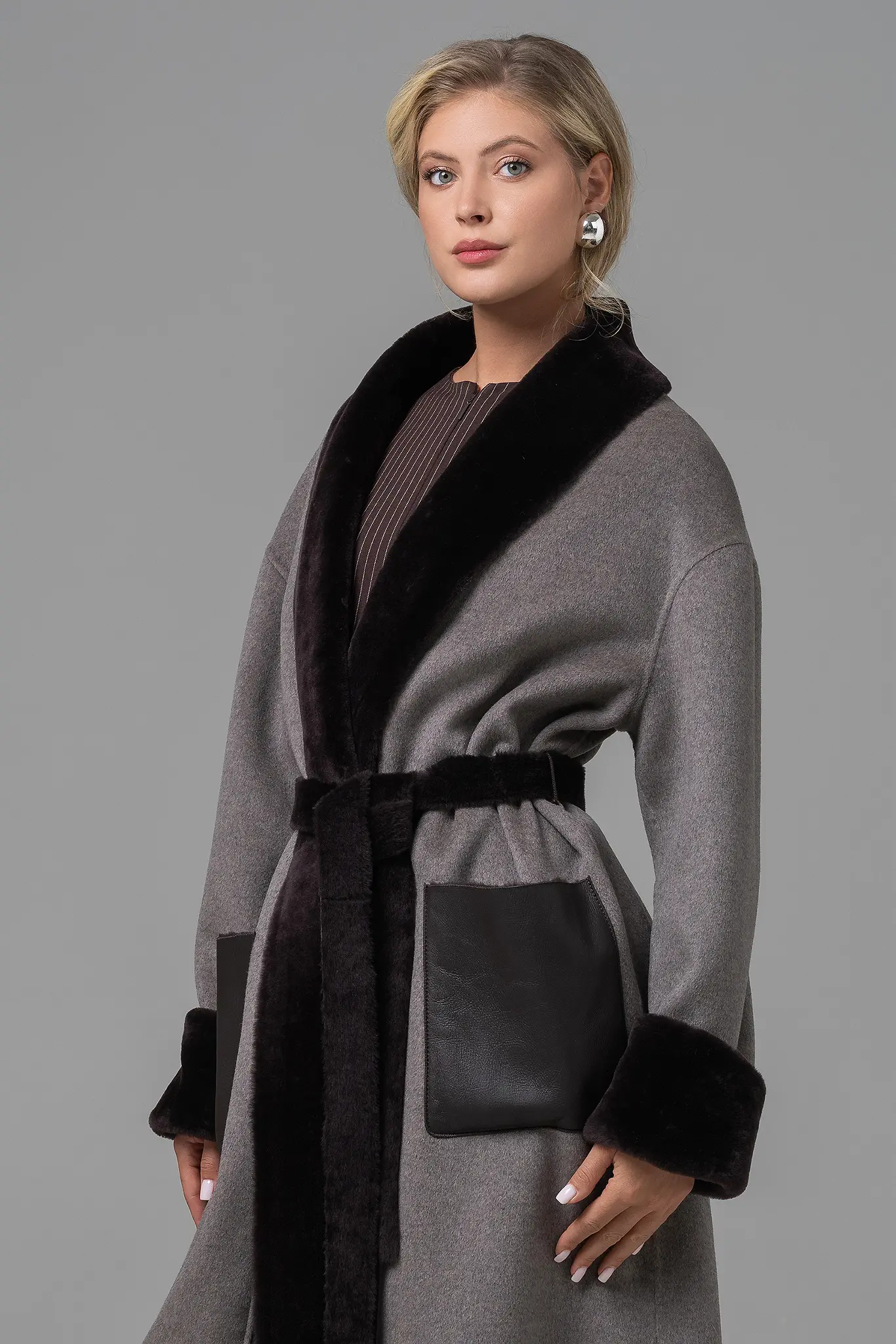 Palton cu blană naturală pentru femei — Artizana Fashion, foto 5